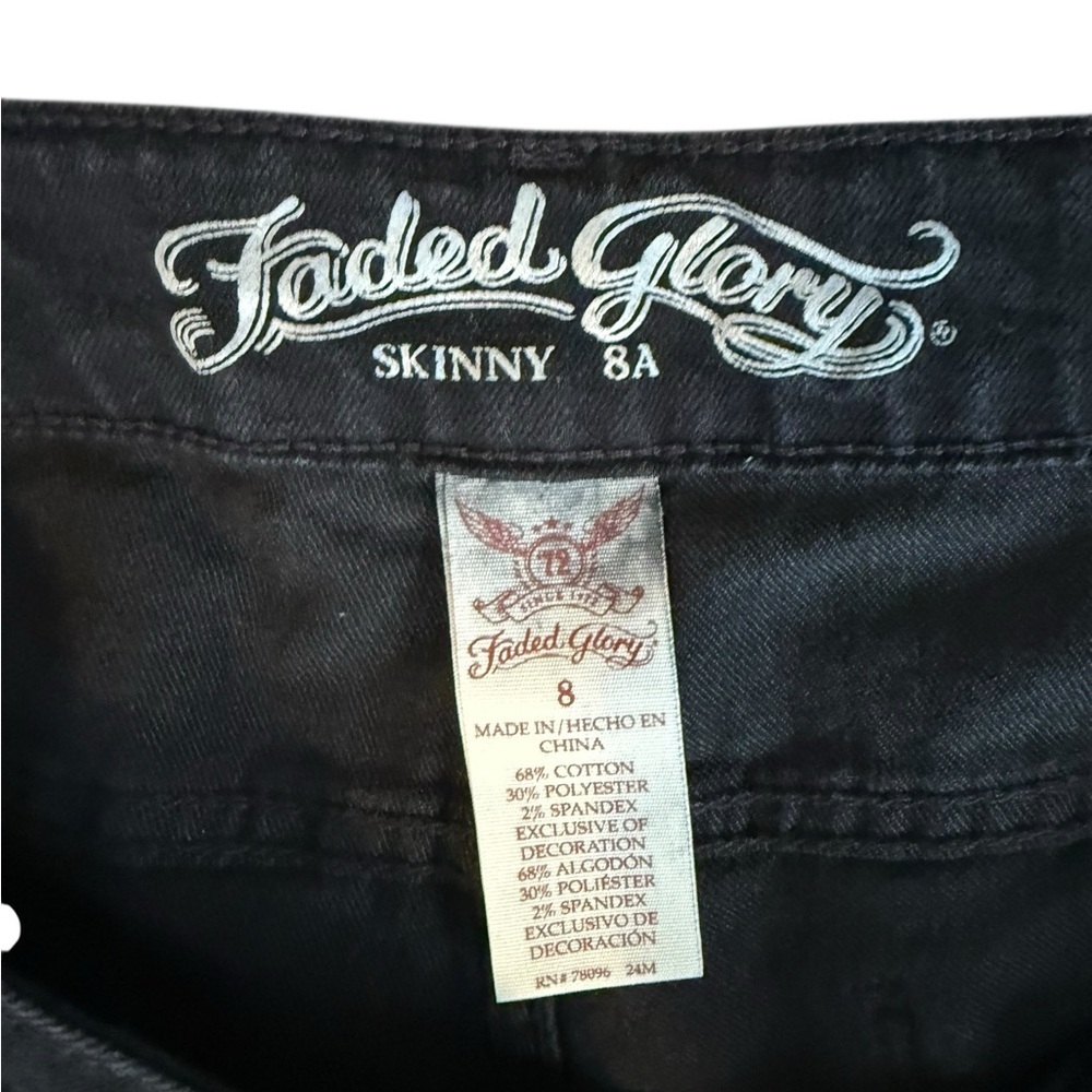Faded Glory Black Skinny Jeans with Sequin Pocket Detail – Size 8A - Picture 8 of 9